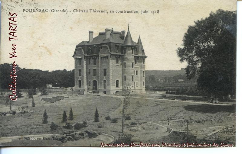 Le château Thévenot en construction à Podensac